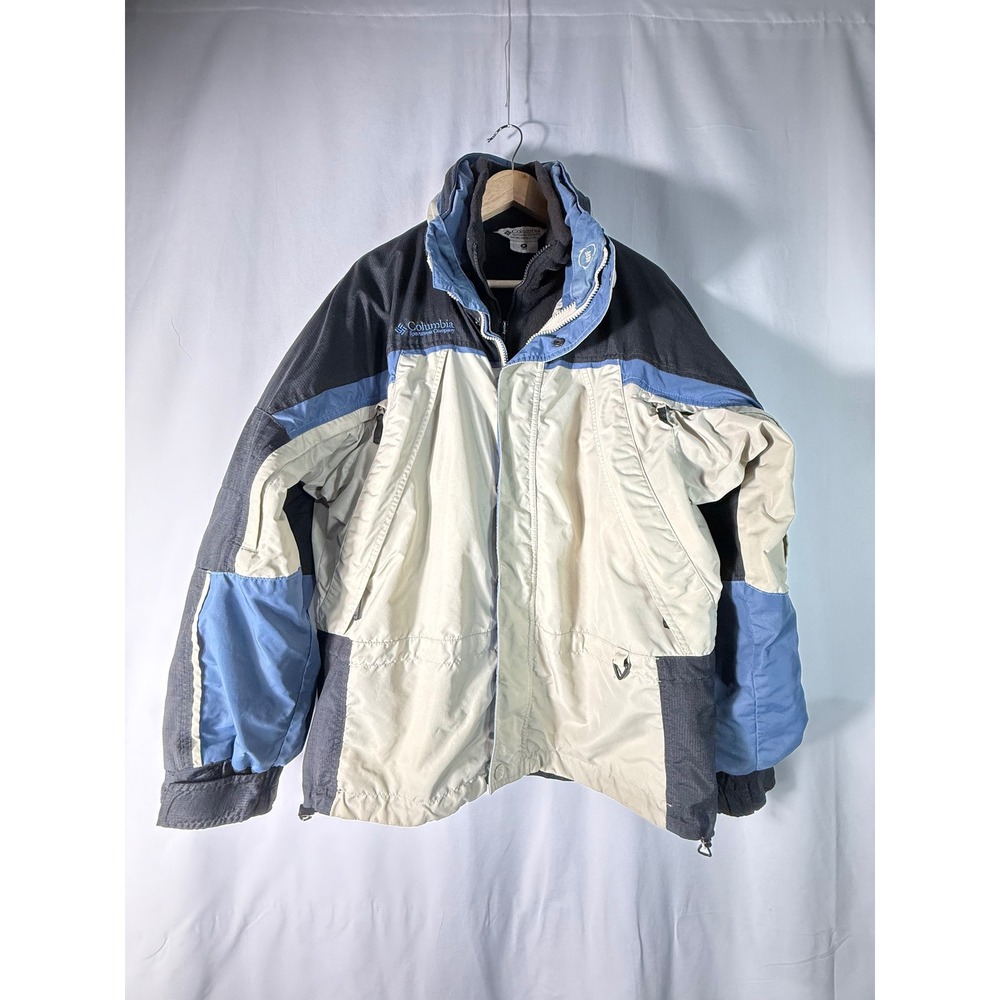 Columbia Fire Ridge 3-in-1 Interchange Jacket Mens Medium Tan Black Blue Fleece